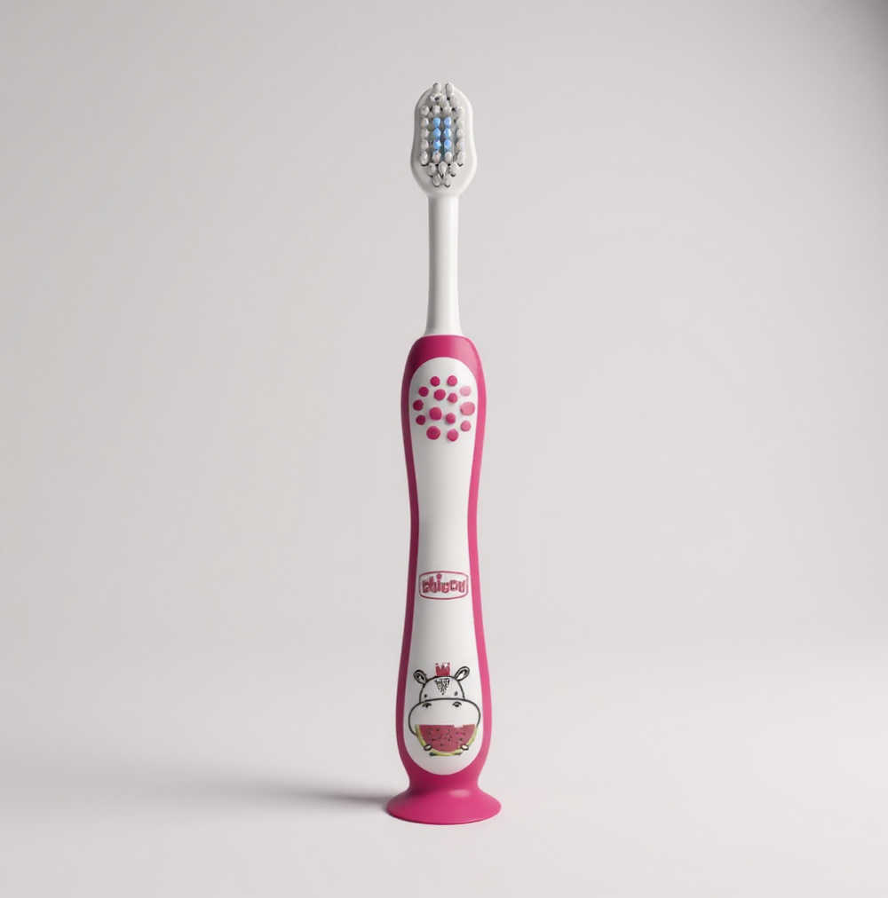 Chicco Escova Dentes de Leite Hipo Rosa 3-6A